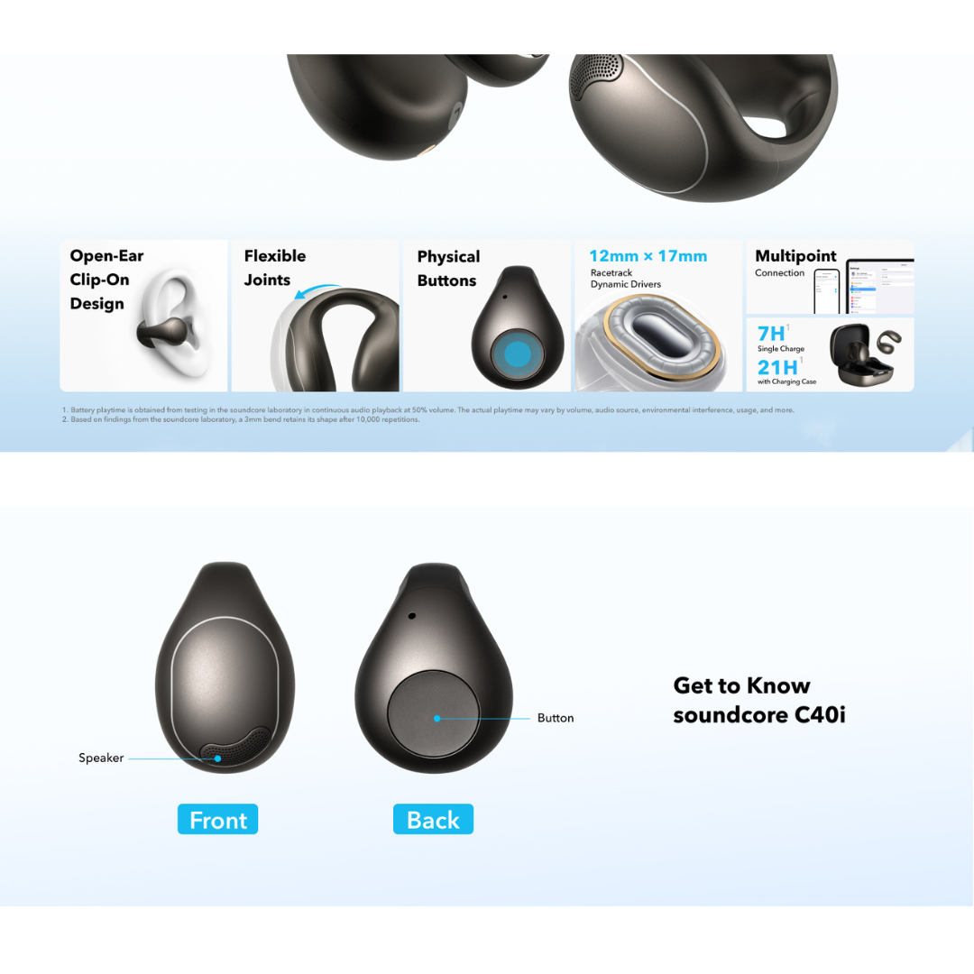 Soundcore C40i Flexible and Comfortable Clip-On Earbuds