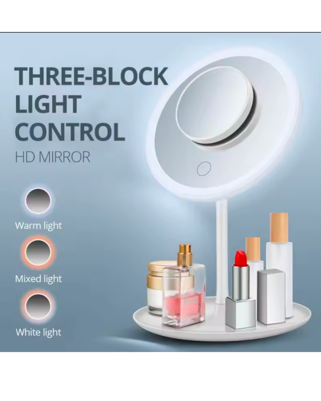 Makeup Mirror With Led Light Foldable With USB Cable Cosmetic Mirror Mr watch price 