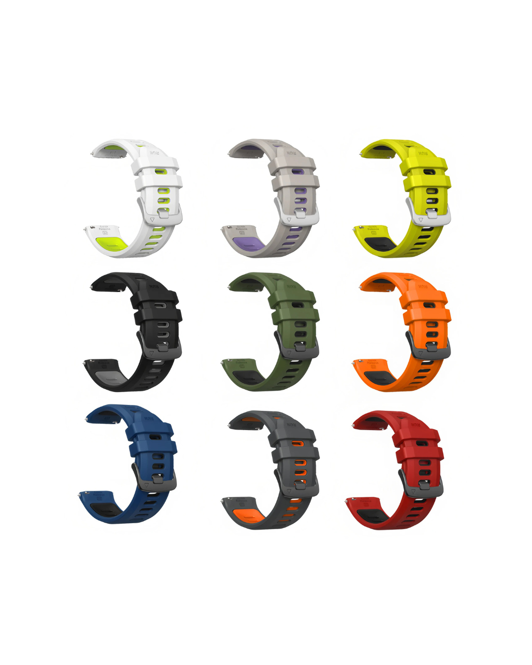 22mm Quick Release Two-Tone Silicone Watch Strap for Huawei GT6 Pro 46mm / GT5 / GT4 / Watch 5 / Watch 4 Pro – Sport Replacement Band
