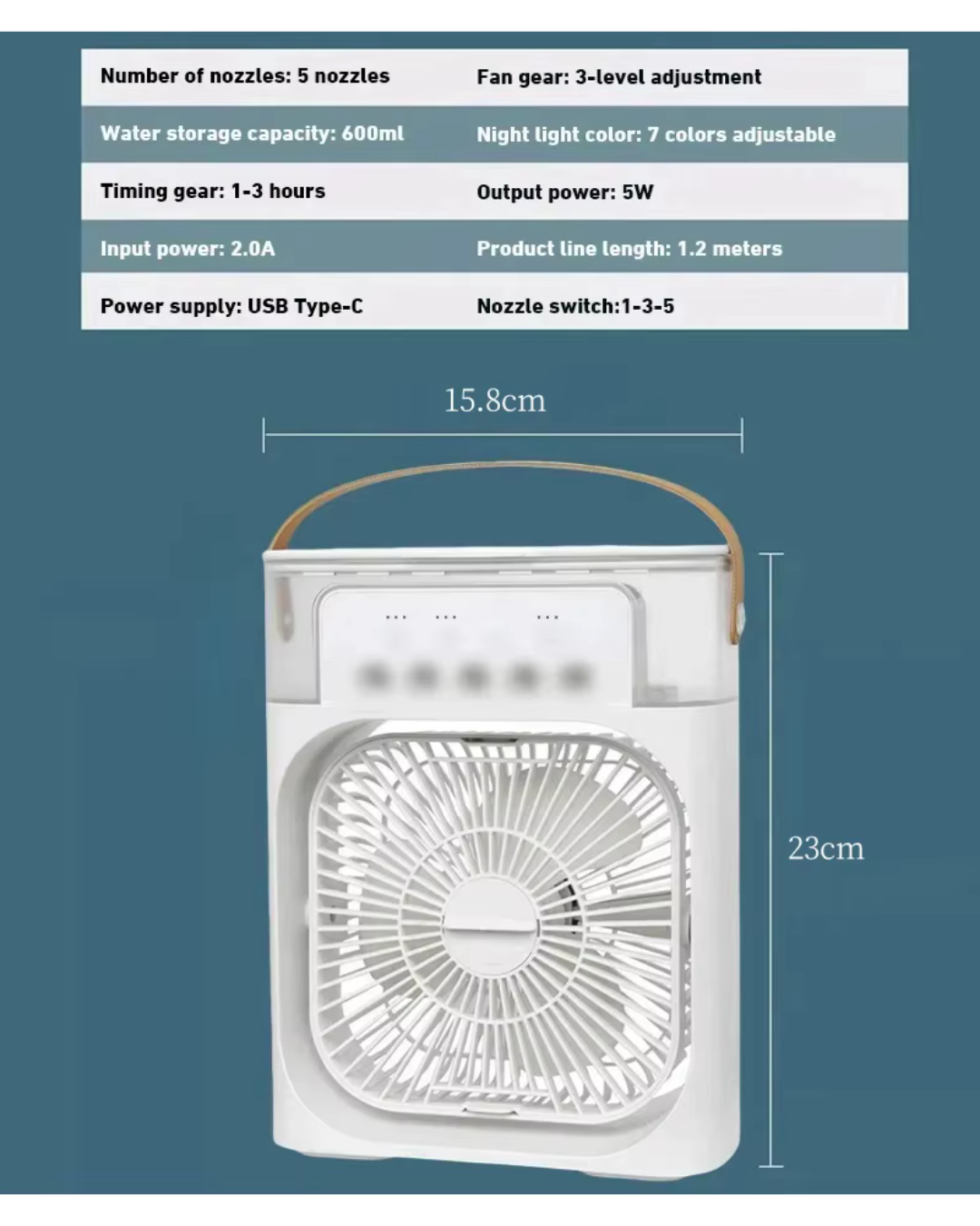 Mini Air Cooler LED Night Light Water Mist Fun 3 In 1 Air Humidifier