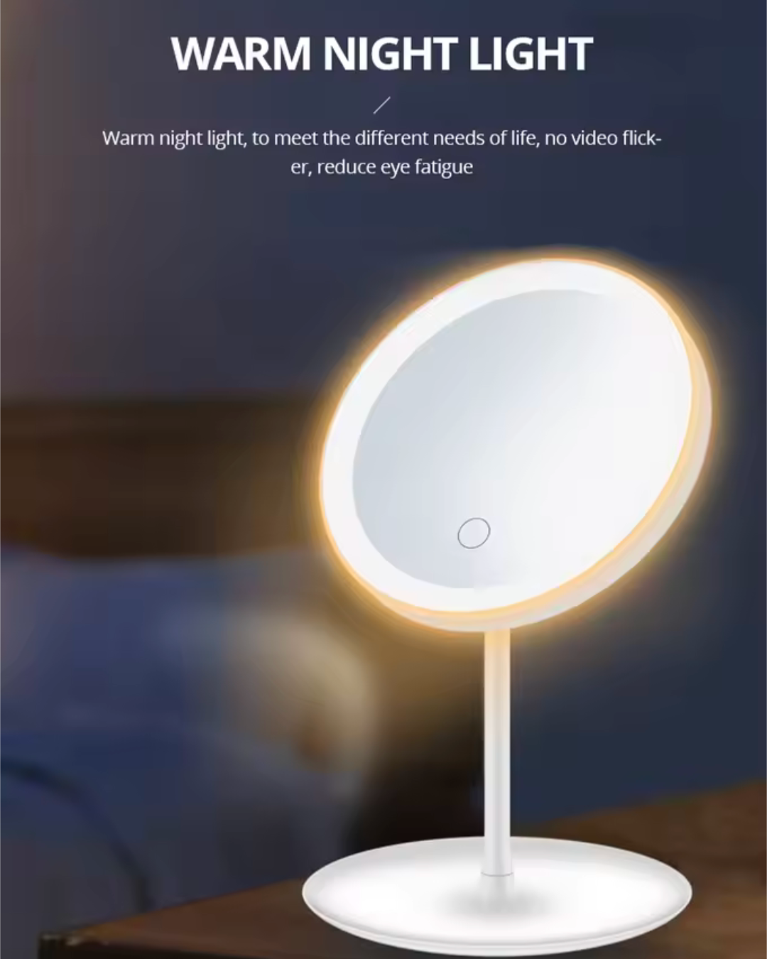 Makeup Mirror With Led Light Foldable With USB Cable Cosmetic Mirror