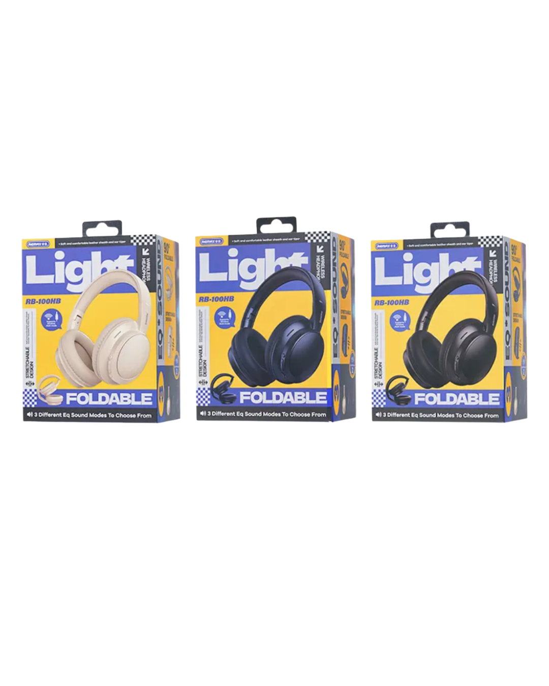 REMAX RB-100HB Wireless Bluetooth Headphones | Foldable Over-Ear Headset with Bluetooth & AUX