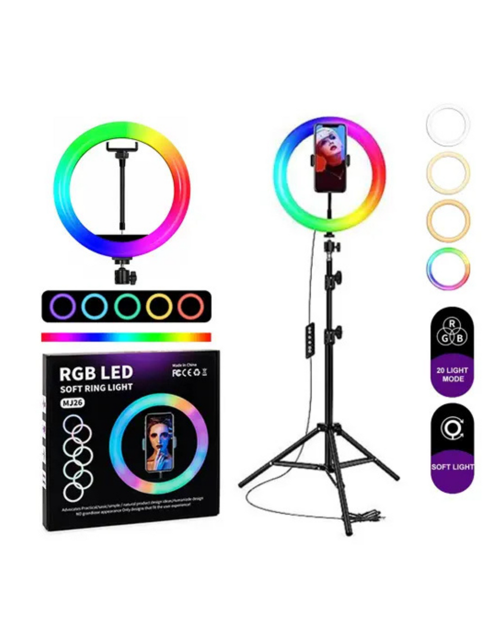 RGB Ring Light with Stand MJ26 LED Soft Light