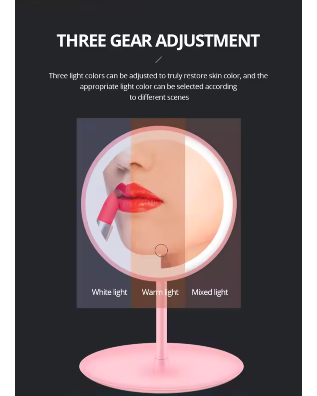 Makeup Mirror With Led Light Foldable With USB Cable Cosmetic Mirror