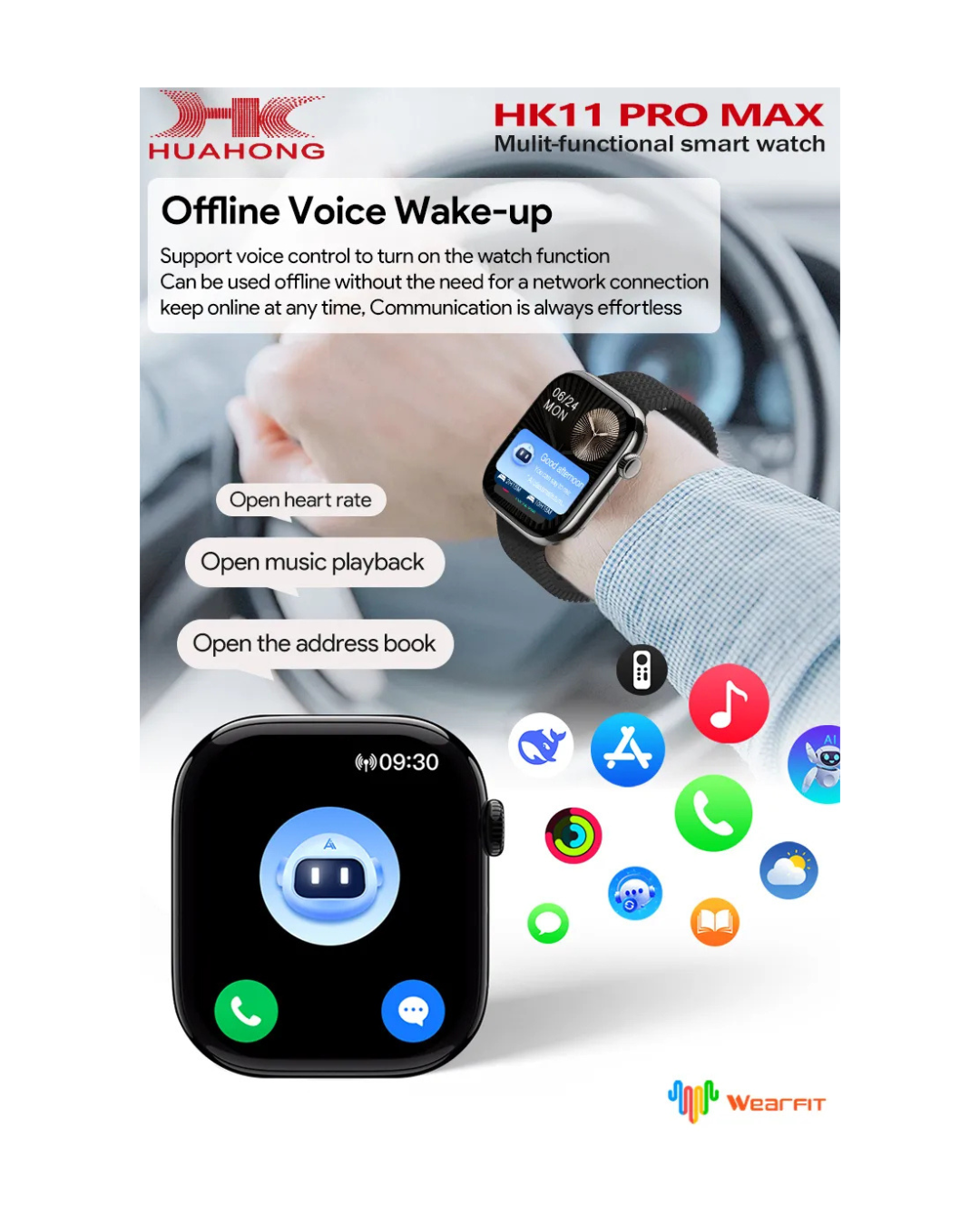 2026 HK11 Pro Max Smart Watch – 2.02" AMOLED Display | ChatGPT AI | Bluetooth Calling | 4GB Storage | NFC | Wireless Charging