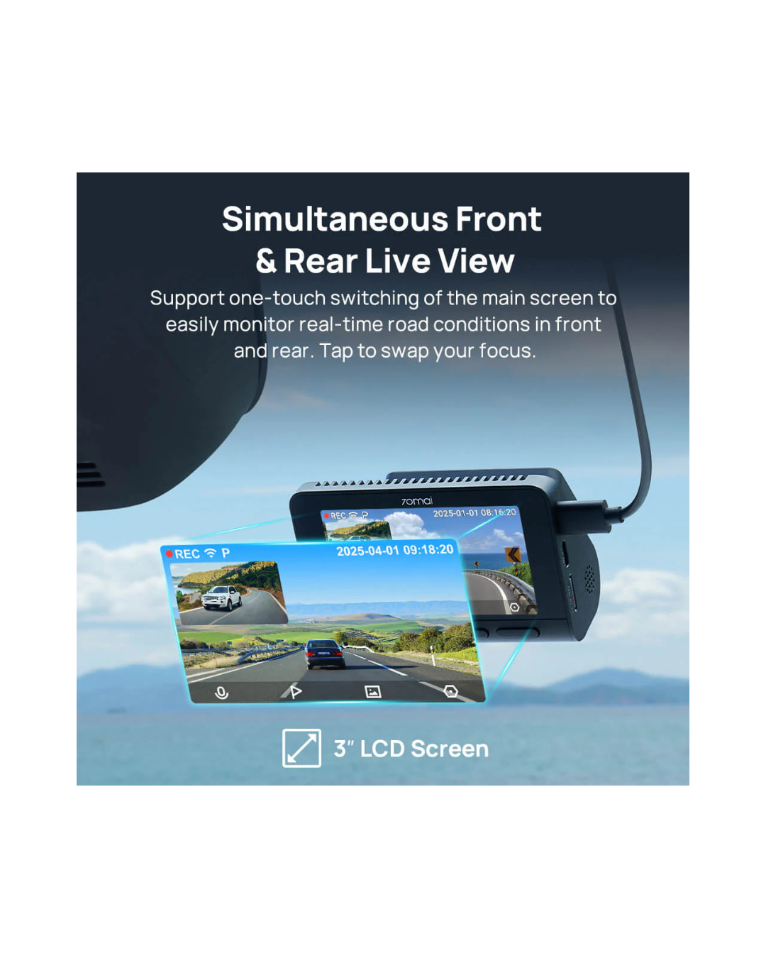 70mai Dash Cam 4K A800SE Set  30FPS  HDR, Super Night Vision, GPS, ADAS & 24H Parking Surveillance