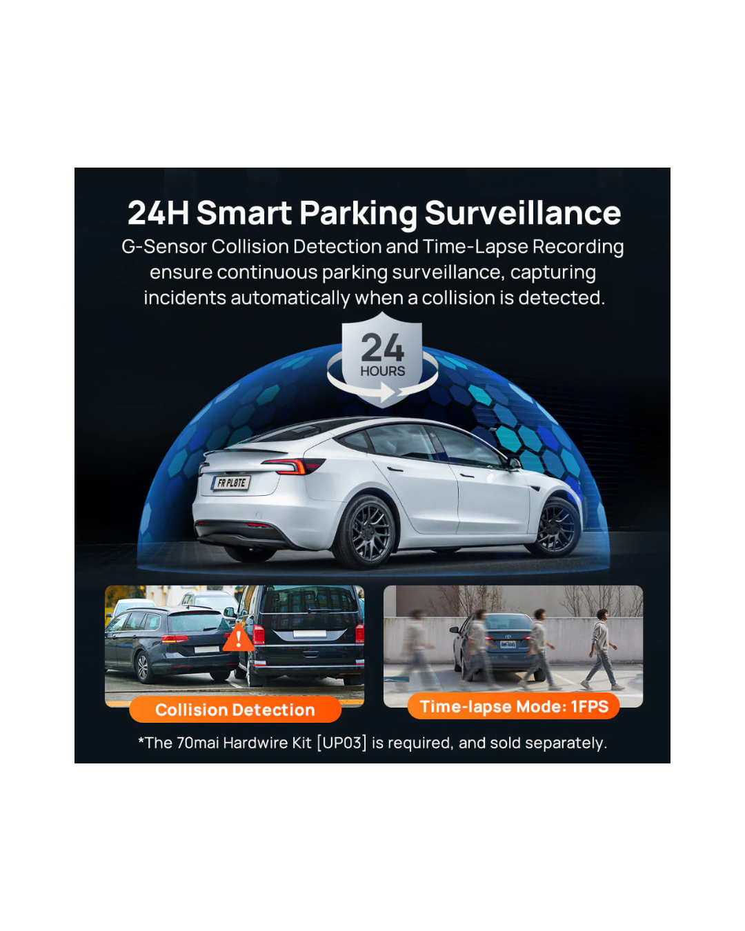 70mai Dash Cam 4K A800SE Set  30FPS  HDR, Super Night Vision, GPS, ADAS & 24H Parking Surveillance
