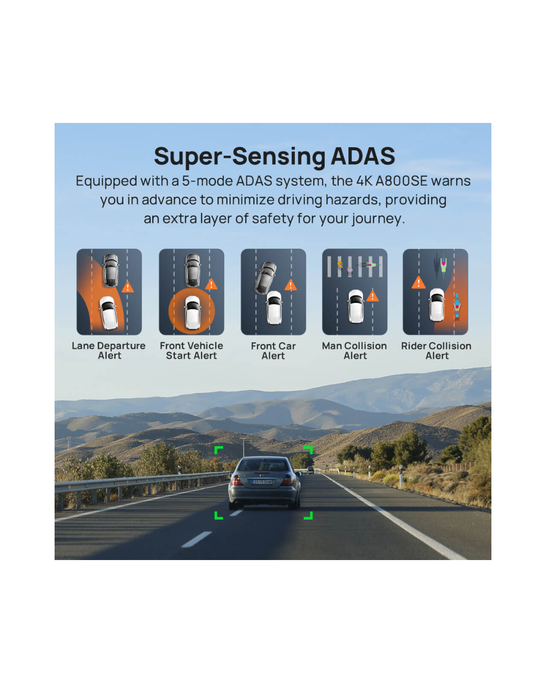 70mai Dash Cam 4K A800SE Set  30FPS  HDR, Super Night Vision, GPS, ADAS & 24H Parking Surveillance