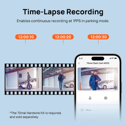 70mai Dash Cam M310 2K QHD Night Vision Parking Surveillance