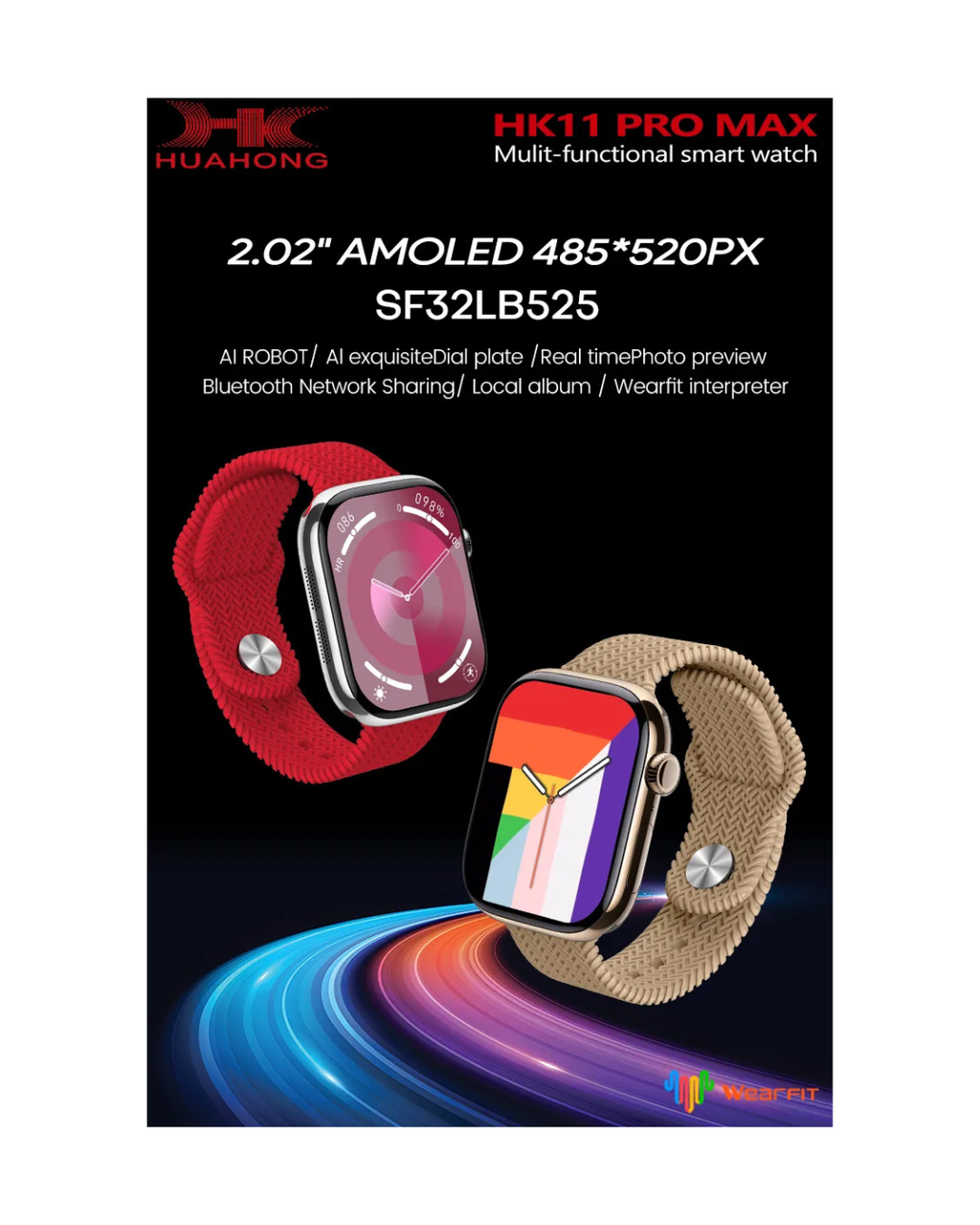 2026 HK11 Pro Max Smart Watch – 2.02" AMOLED Display | ChatGPT AI | Bluetooth Calling | 4GB Storage | NFC | Wireless Charging
