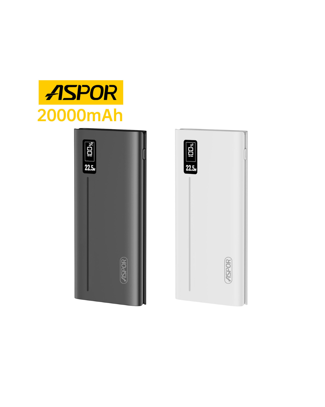 ASPOR A336 22.5W Fast Charging Power Bank 20000mAh | PD + QC3.0 | LED Display | Ultra Slim