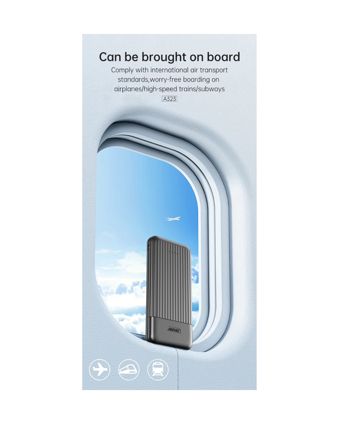 ASPOR A323 10000mAh Mini Power Bank | 12W Fast Charging | LED Display | Type-C & Micro USB