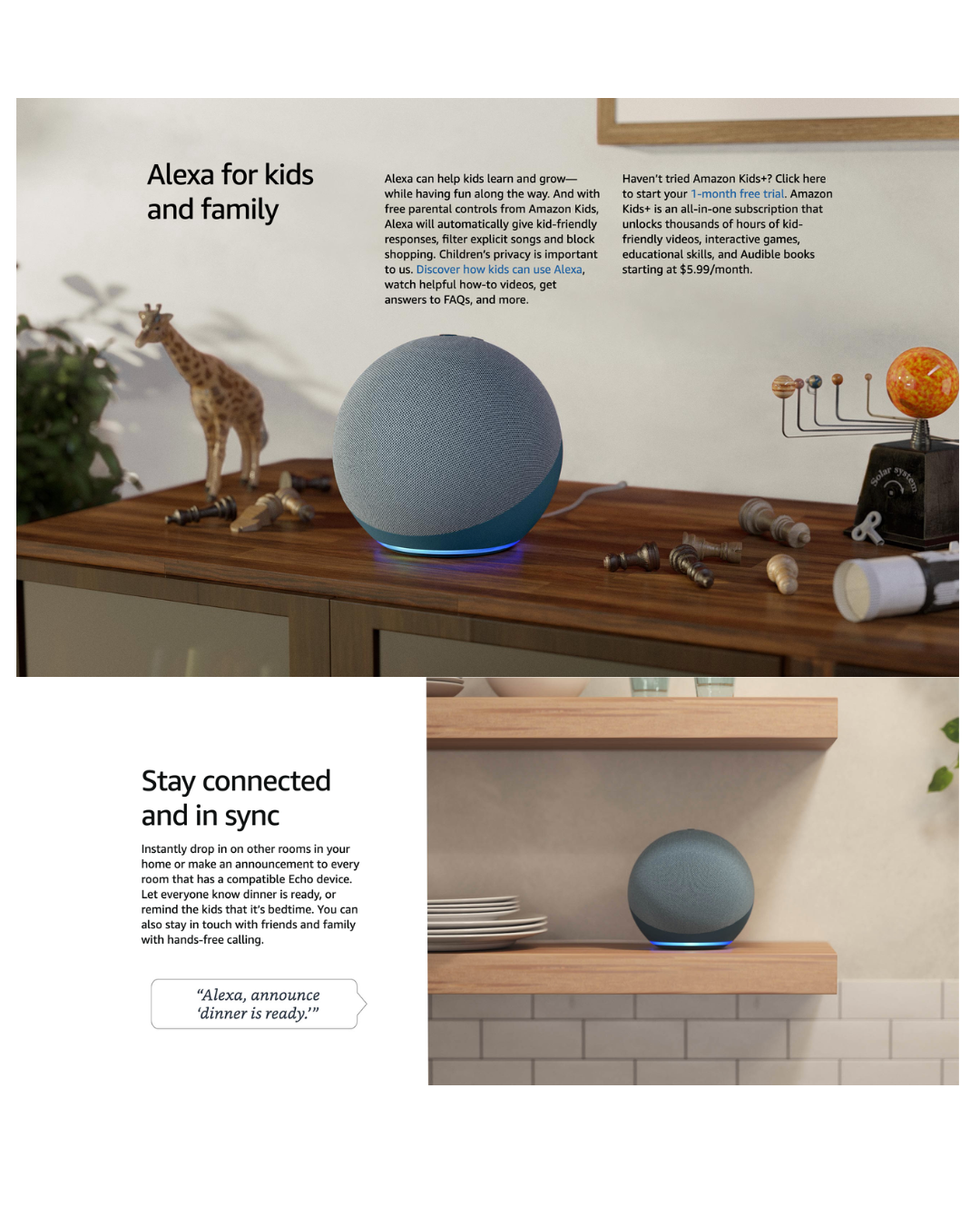 Amazon Echo Dot (4th Generation) Bundle with Made for Amazon Battery Base – Portable Alexa Smart Speaker