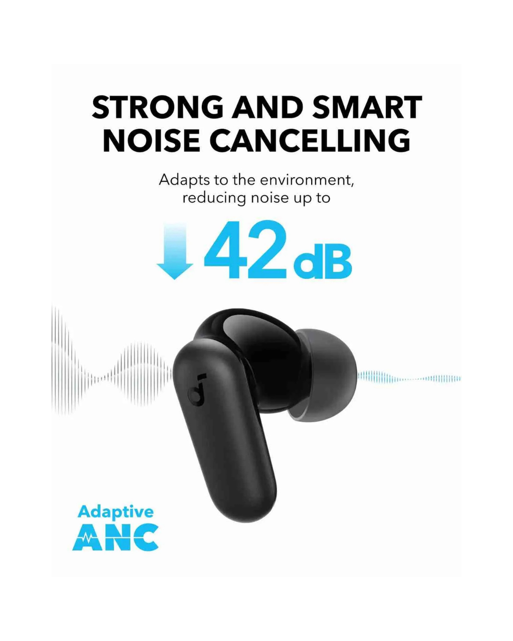 Anker Soundcore R50i NC Earbuds – 42dB ANC, 40H Playtime, BassUp™ Sound