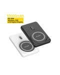 Aspor A385 10000mAh Magnetic Wireless Power Bank | PD 20W Fast Charging | Mini Portable | Type-C & Qi Wireless | LCD Display