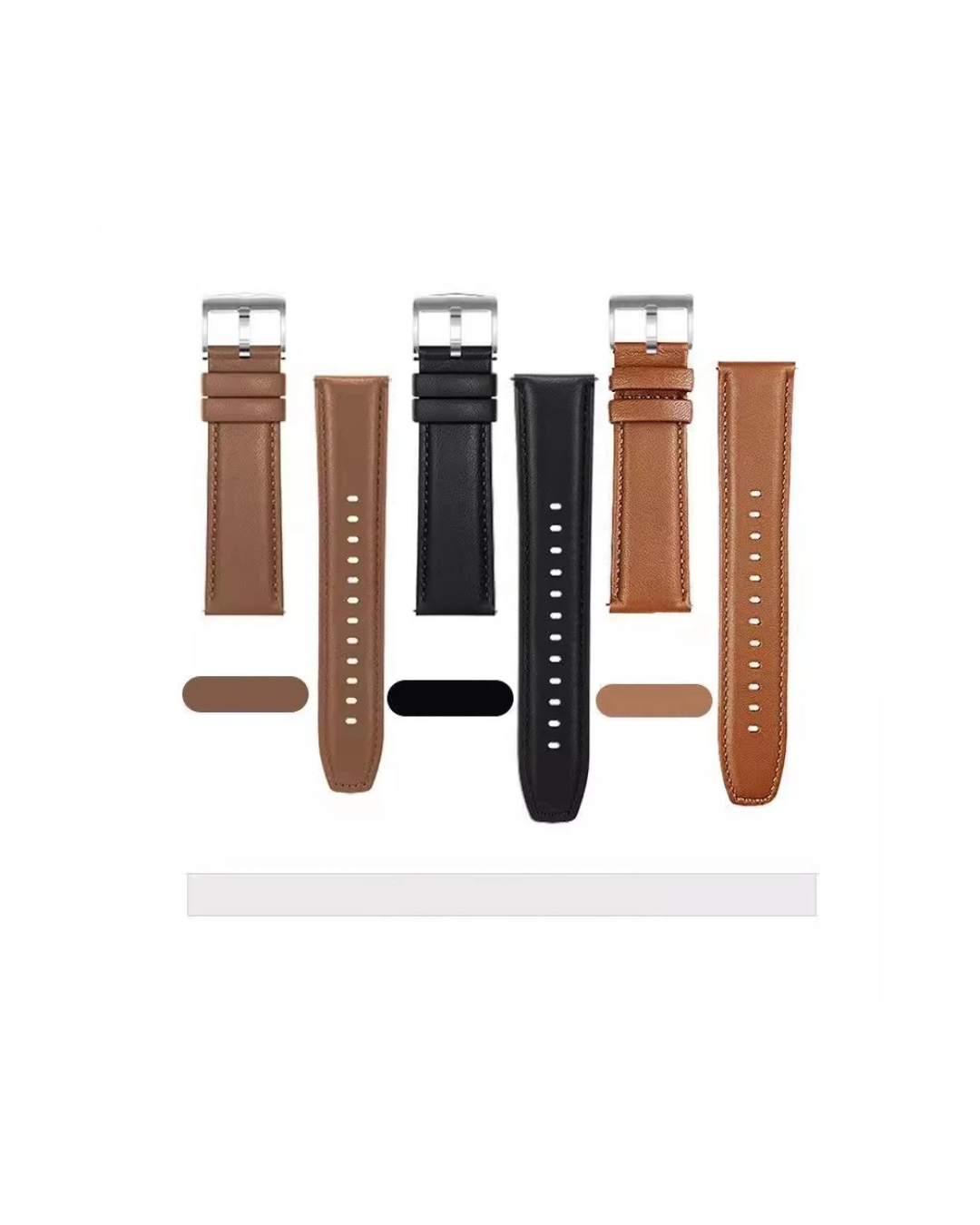Genuine Leather Watch Strap 20mm / 22mm – Premium Replacement Band for Haylou Solar Ultra & Smartwatches (Steel Buckle)