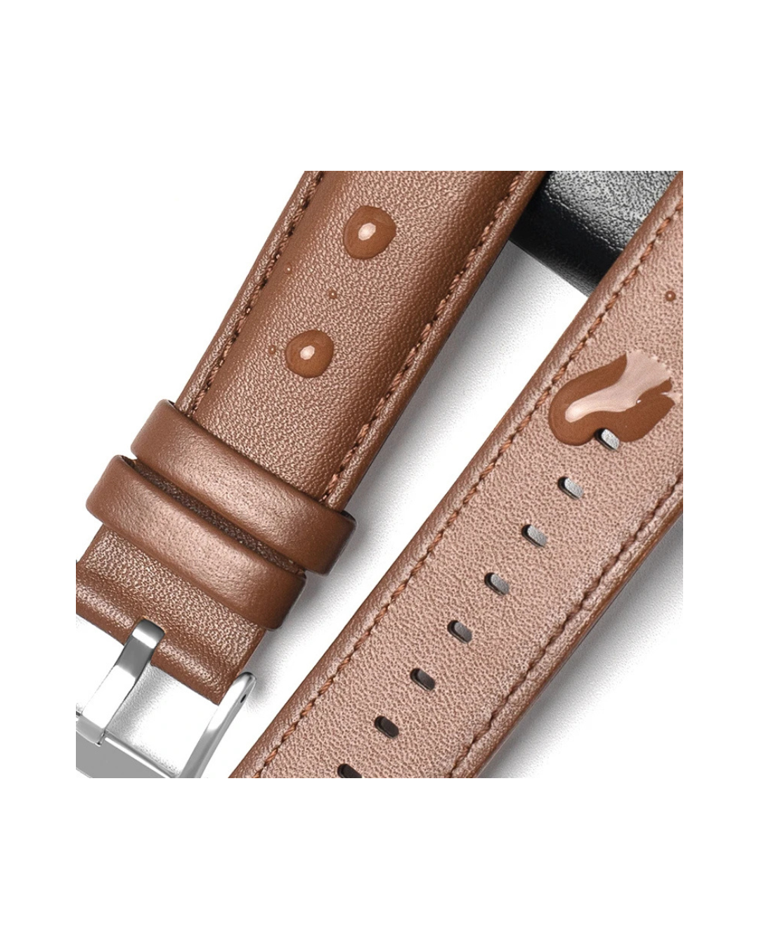 Genuine Leather Watch Strap 20mm / 22mm – Premium Replacement Band for Haylou Solar Ultra & Smartwatches (Steel Buckle)
