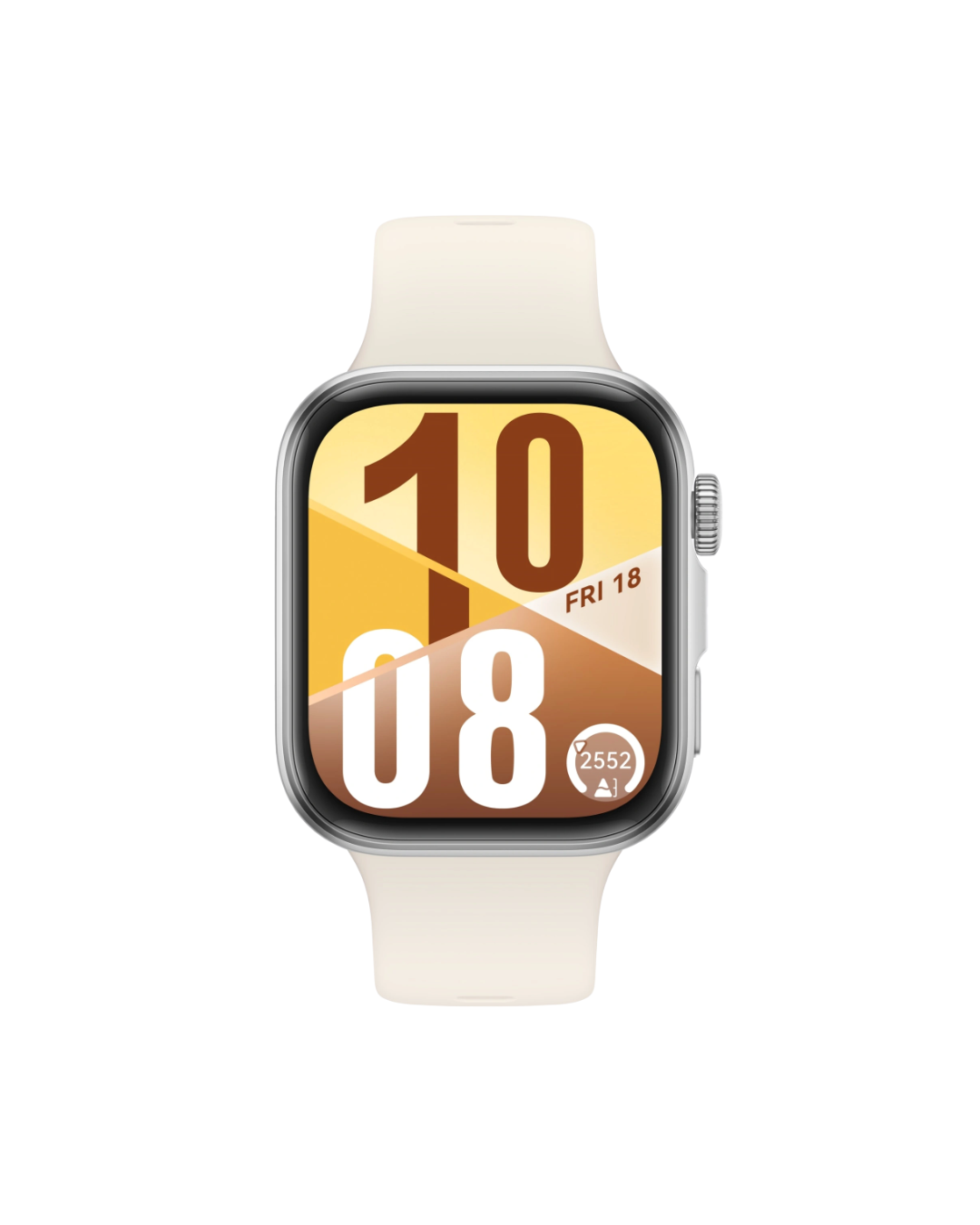 Smartwatch with a beige band on a white background