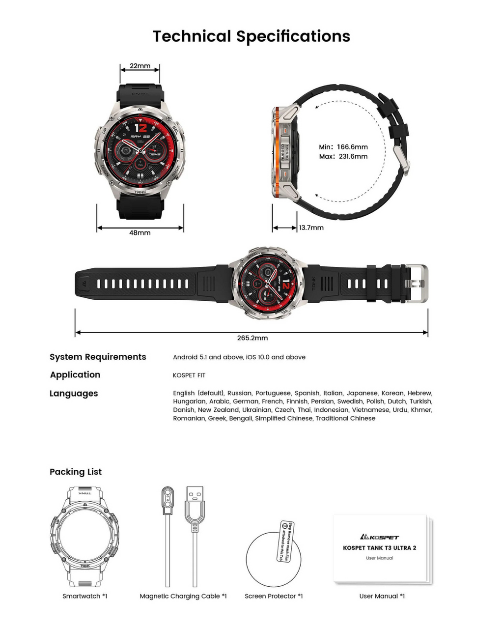 KOSPET TANK T3 ULTRA 2 Smartwatch