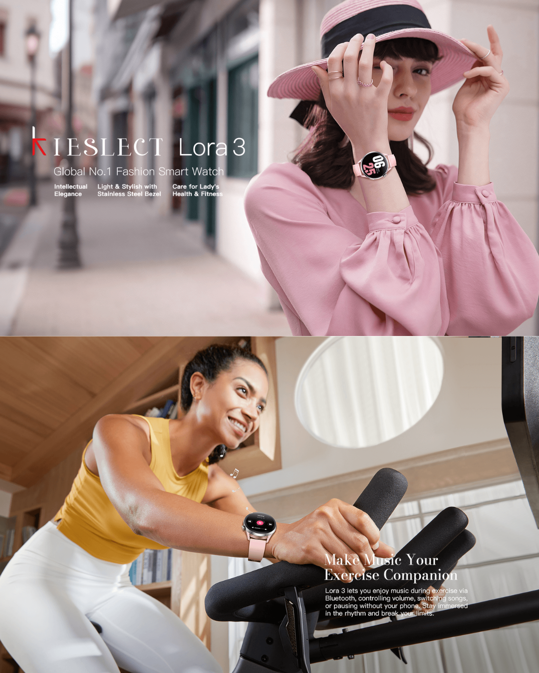 Kieslect Lora 3 Lady Smartwatch AMOLED BT Calling 5ATM