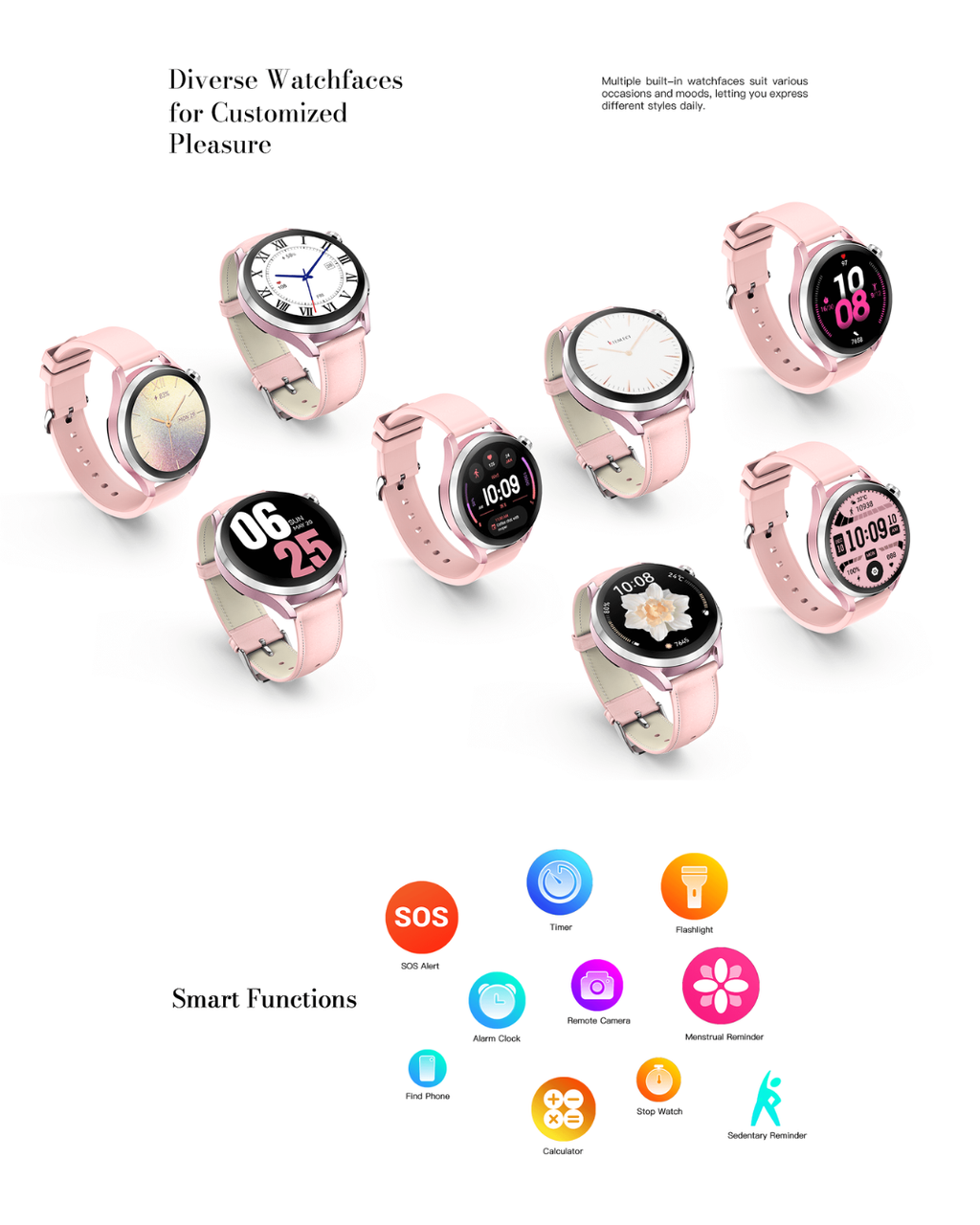 Kieslect Lora 3 Lady Smartwatch AMOLED BT Calling 5ATM