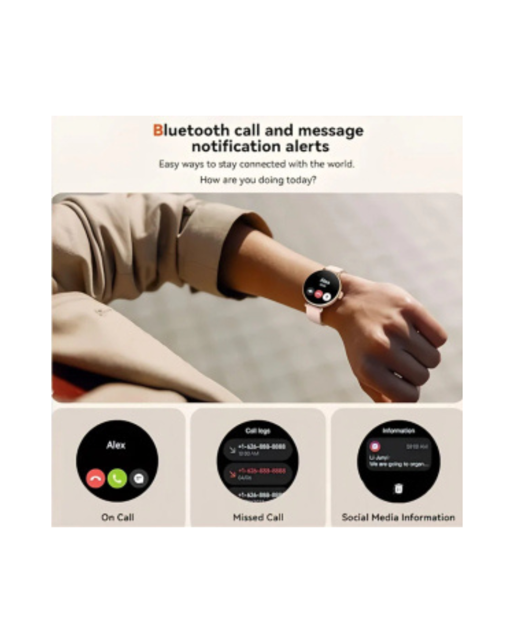 Kieslect Pura ELE Smart Watch – AMOLED Display | Bluetooth Calling | Women’s Health | IP68