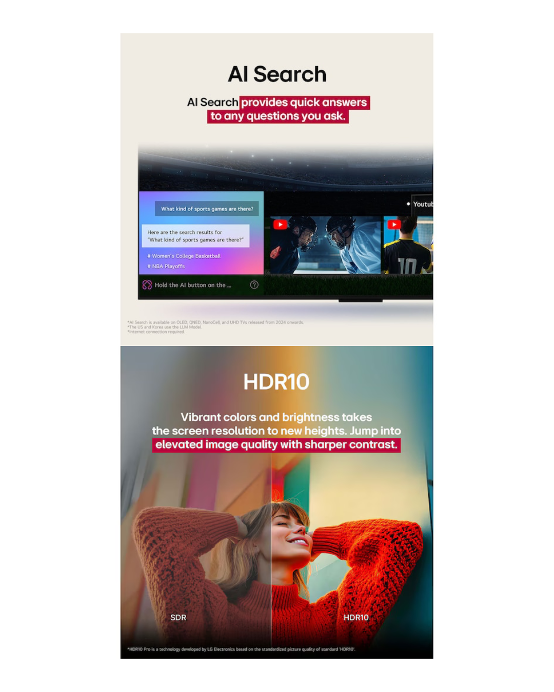 LG 65" UA8350 4K UHD AI Smart TV (65UA83506LA) | α7 AI Processor Gen8 | HDR10 | Dolby Atmos | webOS Smart TV