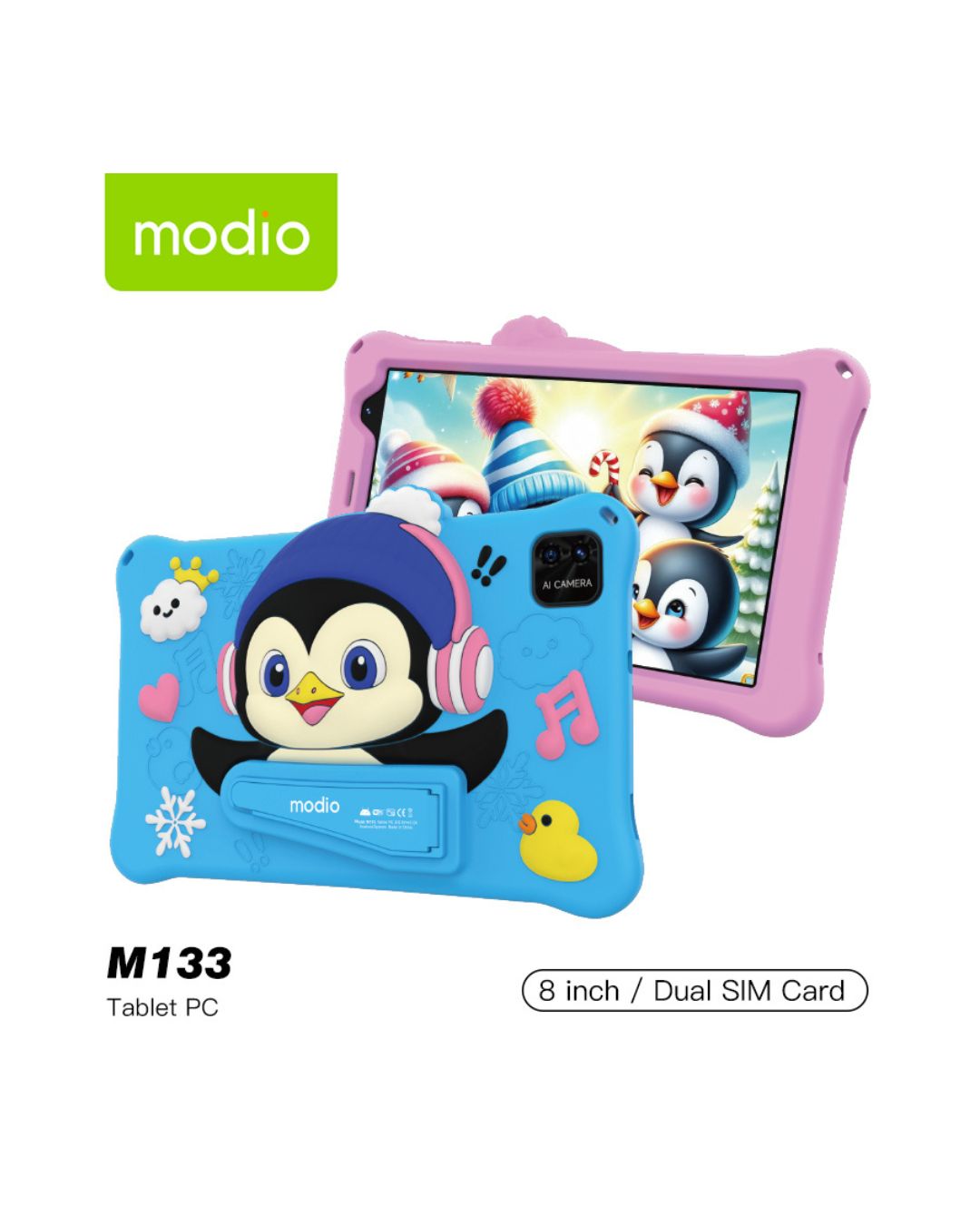 MODIO M133 Kids Tablet 8 Inch Dual SIM 5000mAh Battery