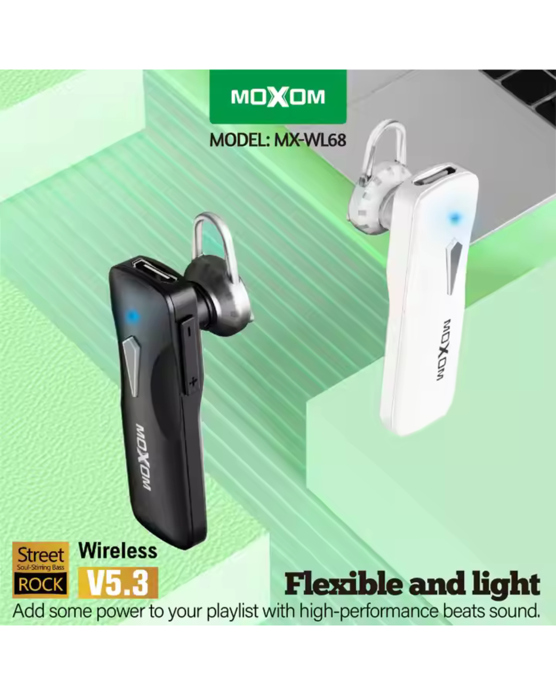 MOXOM BT 5.1 One Side True Wireless Earphone With Microphone
