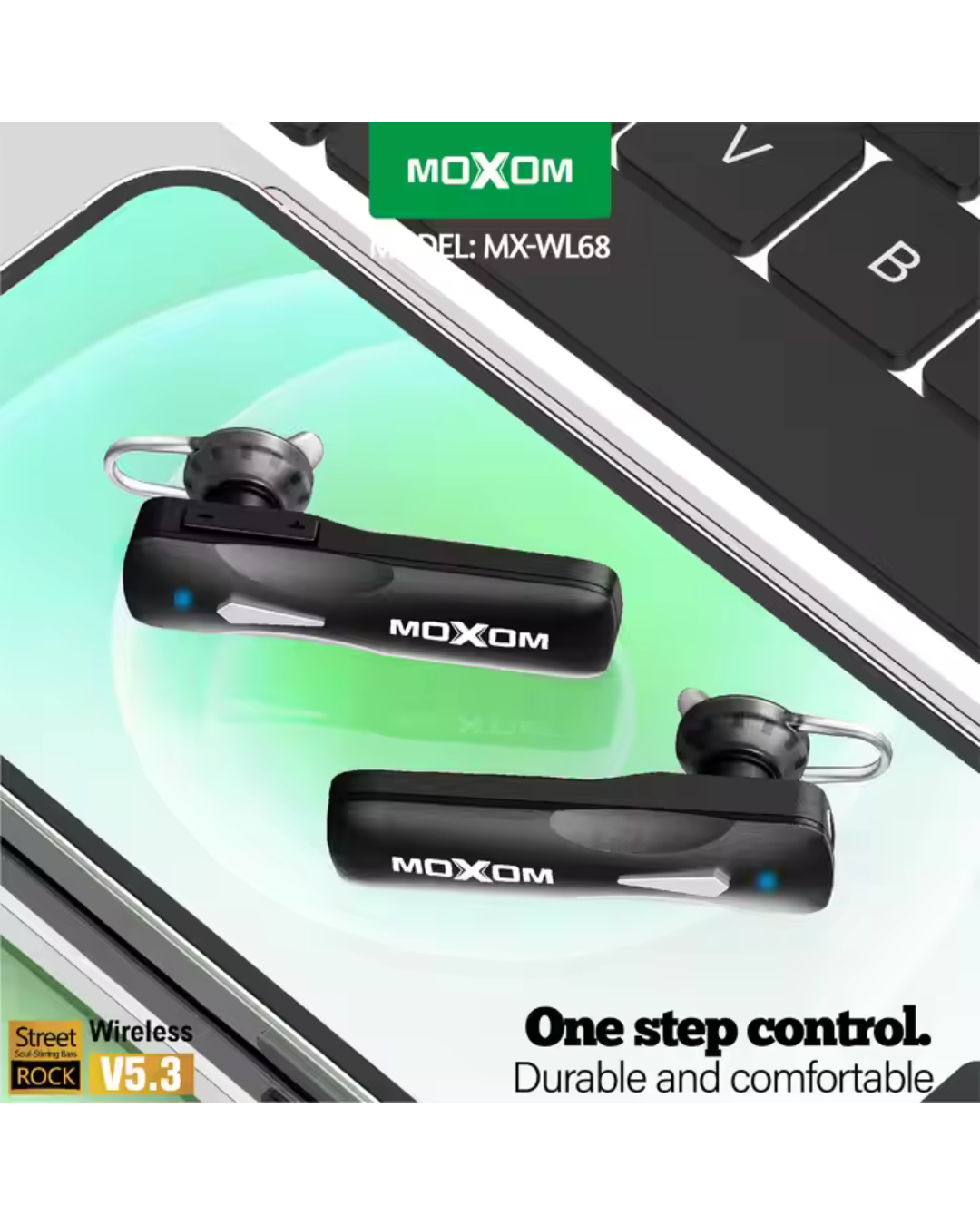 MOXOM BT 5.1 One Side True Wireless Earphone With Microphone