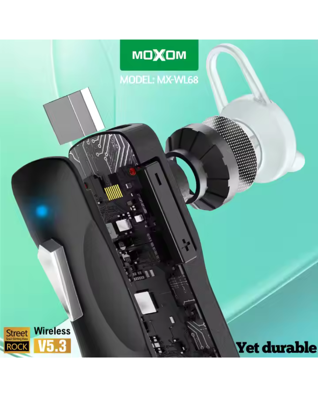 MOXOM BT 5.1 One Side True Wireless Earphone With Microphone
