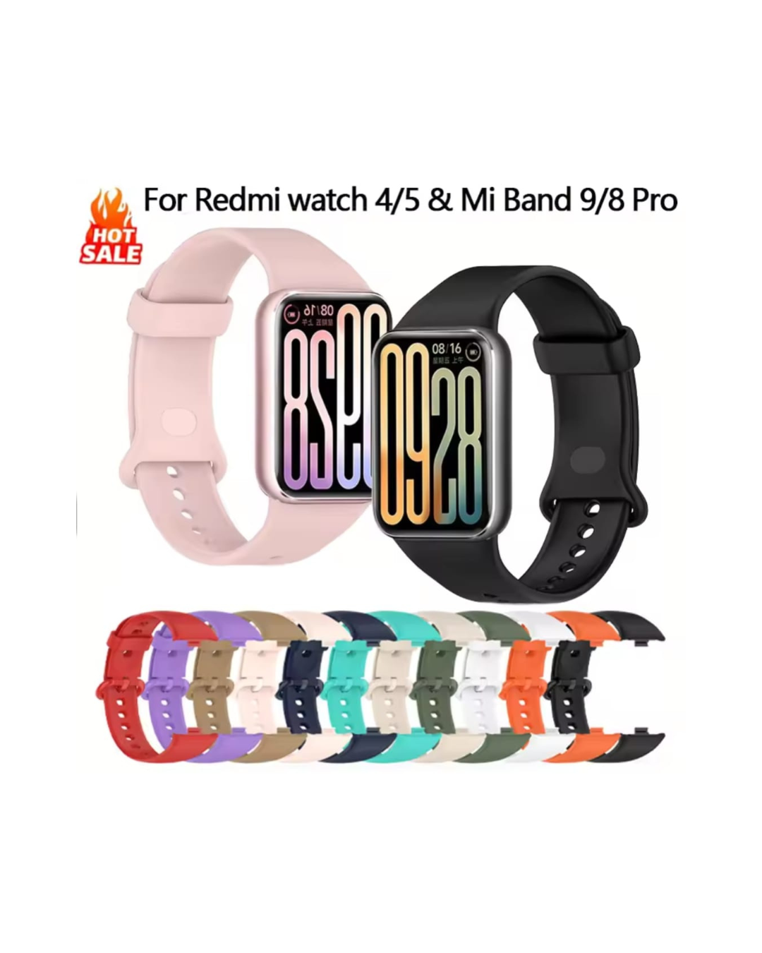 Xiaomi Smart Band 8 Pro / 9 Pro – Compatible with Redmi Watch 4 / 5 Silicone Replacement Strap