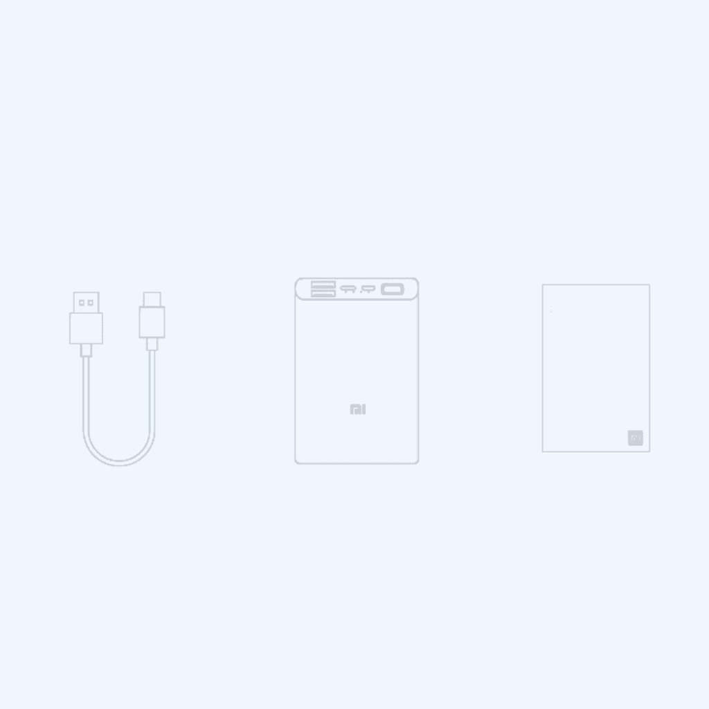 Mi Power Bank 3 with USB cable illustration