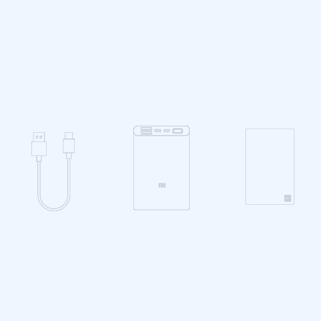 Mi Power Bank 3 with USB cable illustration