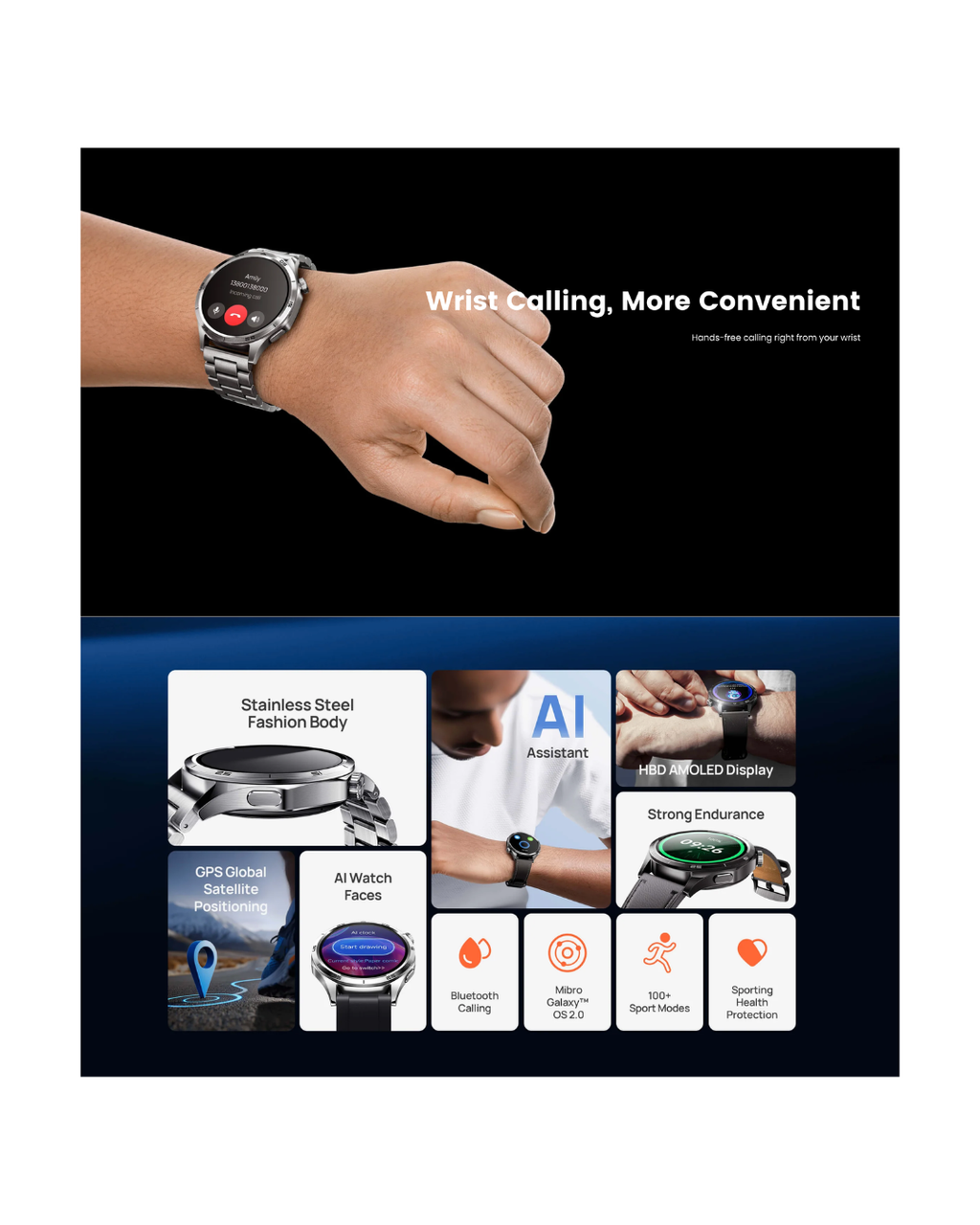 Mibro Watch GT – Premium AMOLED Smart Watch with GPS & Bluetooth Calling