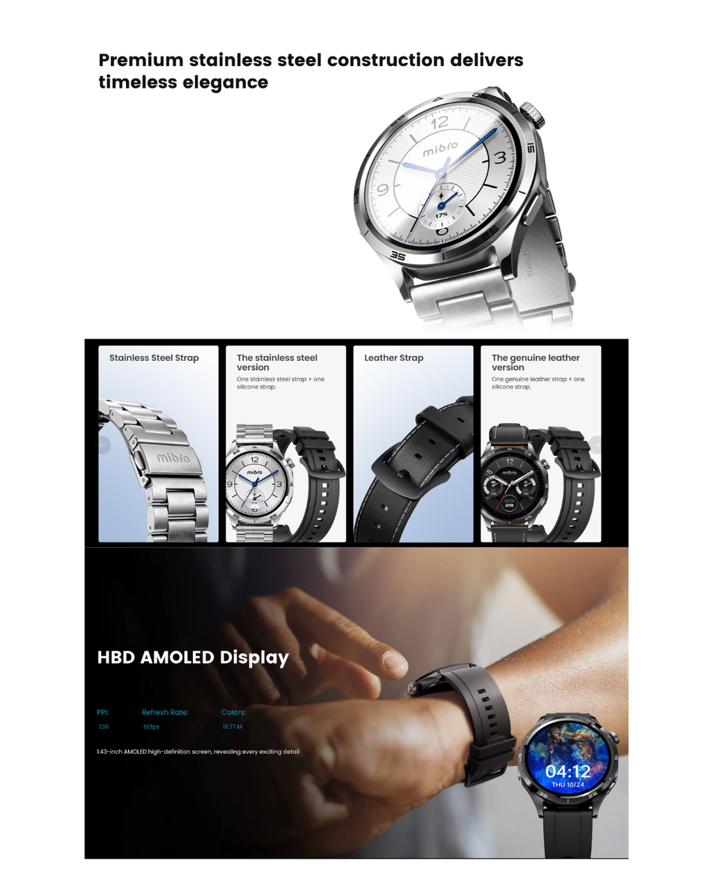 Mibro Watch GT – Premium AMOLED Smart Watch with GPS & Bluetooth Calling