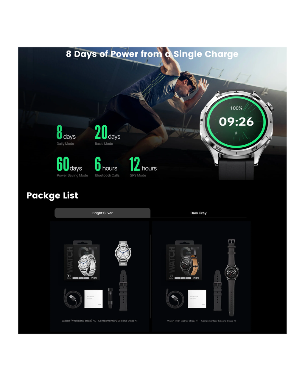 Mibro Watch GT – Premium AMOLED Smart Watch with GPS & Bluetooth Calling
