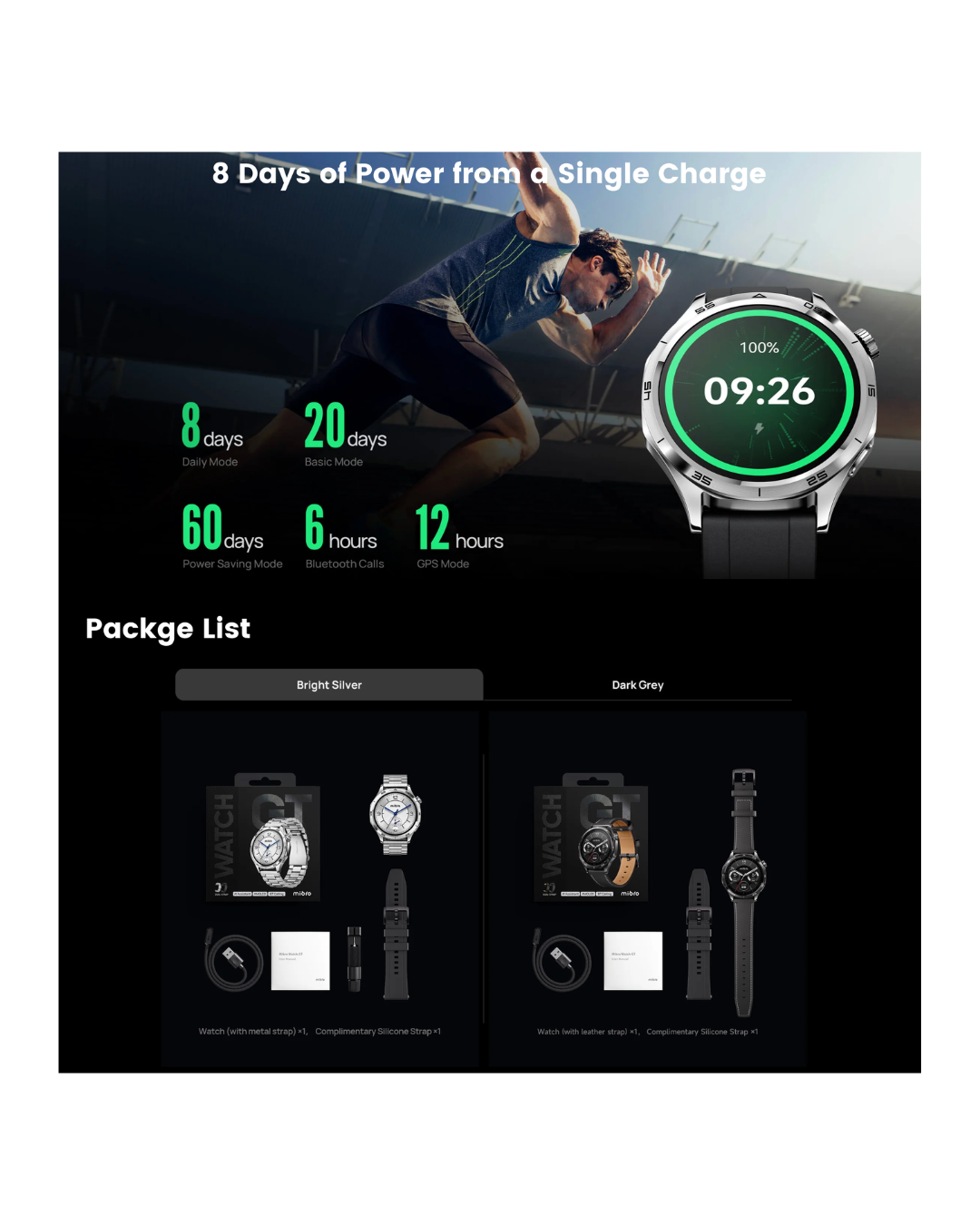 Mibro Watch GT – Premium AMOLED Smart Watch with GPS & Bluetooth Calling