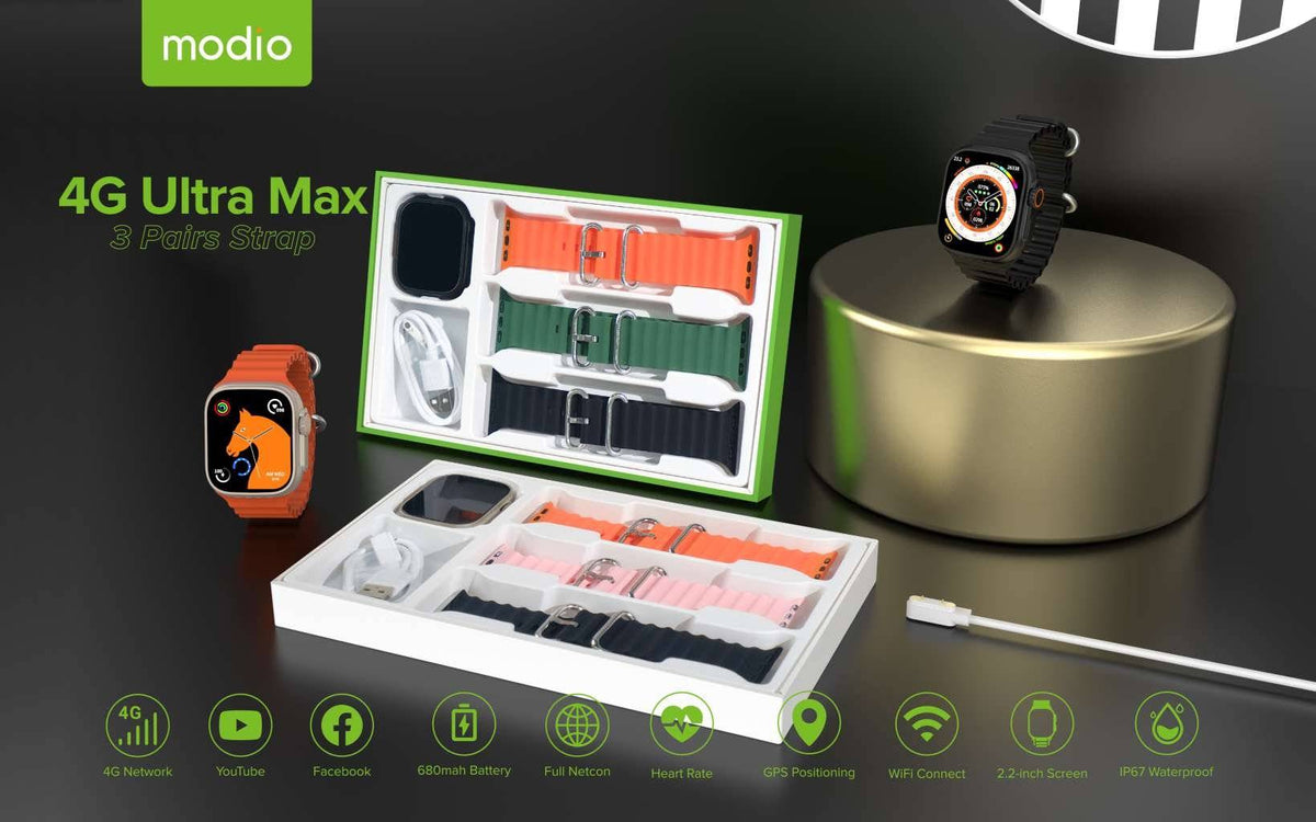 Modio 4G Ultra Max Sim Smart Watch.