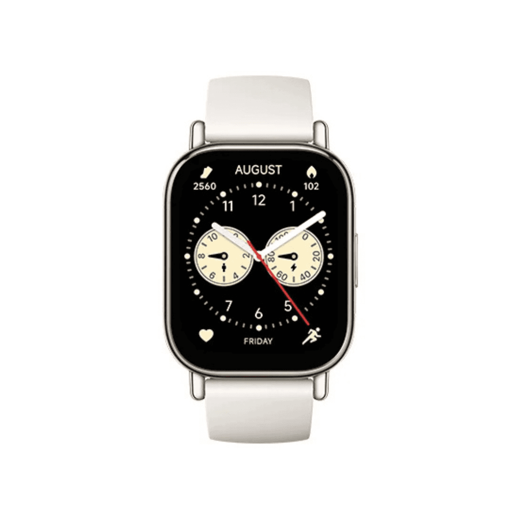 White Redmi Watch 5 Lite with digital display