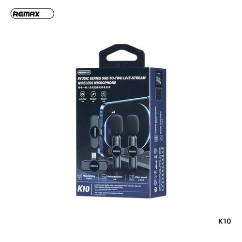 Remax K10 Clip 1 to 2 Live-Stream Wireless Microphone Noise Reduction Price In Sri Lanka