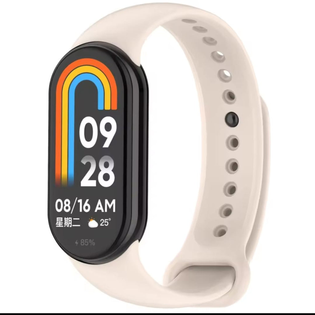 Smartwatch with a colorful display on a white background