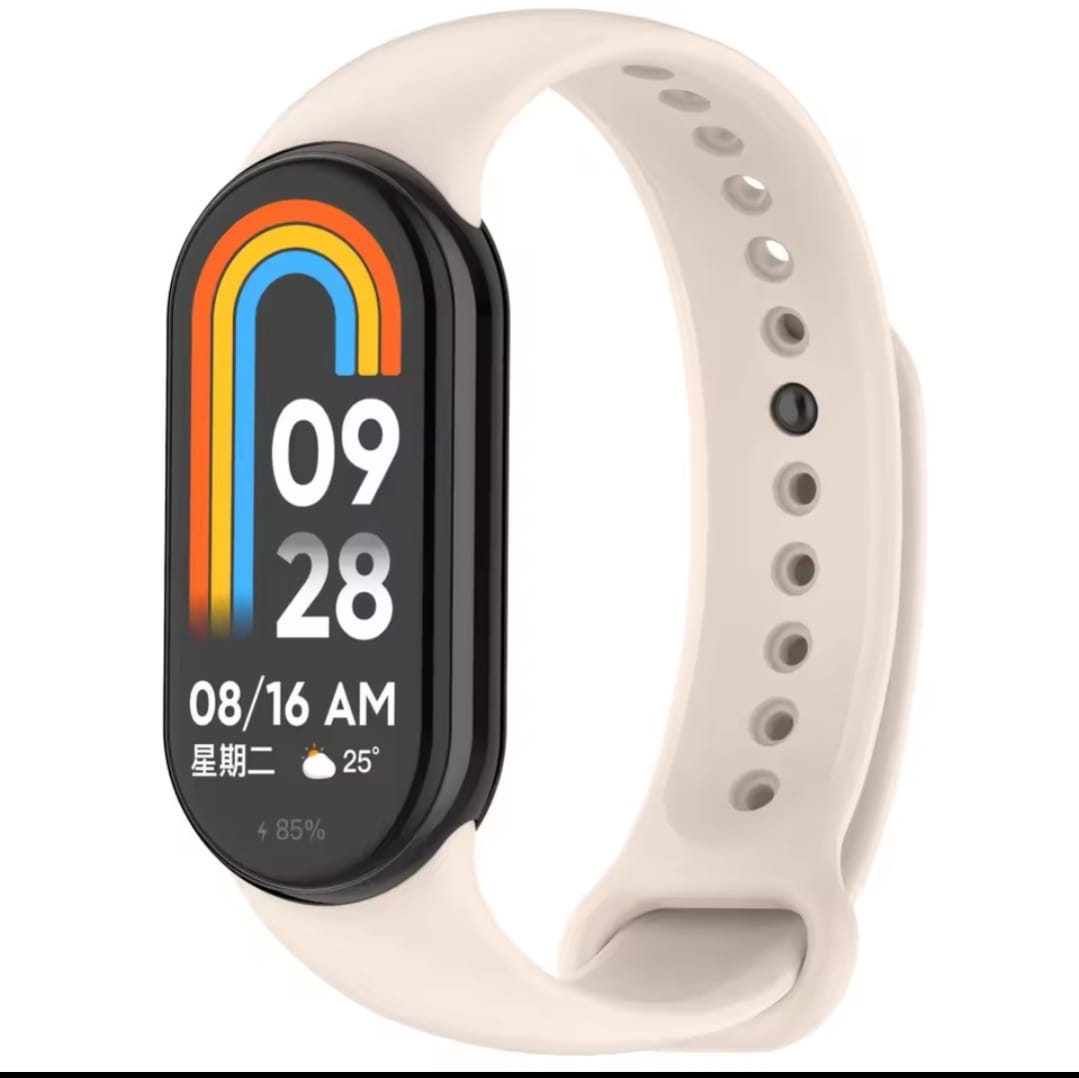 Smartwatch with a colorful display on a white background