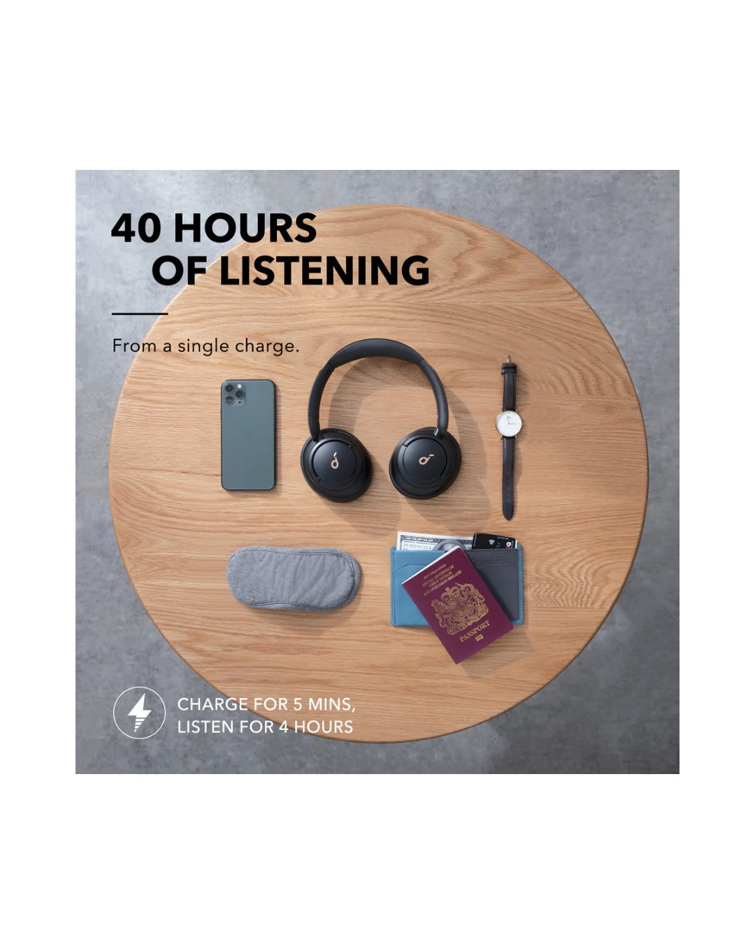 Soundcore Life Q30 Hybrid ANC Bluetooth Headphones | 40H Playtime | Hi-Res Audio