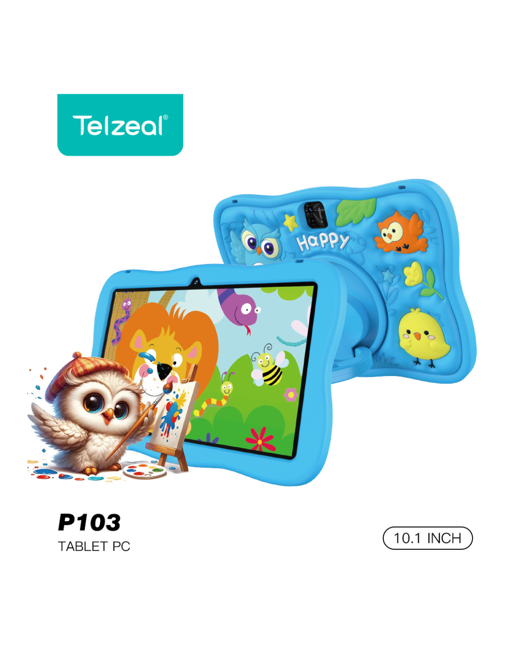 Telzeal P103 10.1" Kids Edition Smart Tablet | 128GB | 10,000mAh Massive Battery