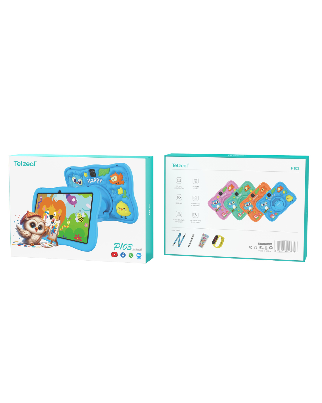 Telzeal P103 10.1" Kids Edition Smart Tablet | 128GB | 10,000mAh Massive Battery
