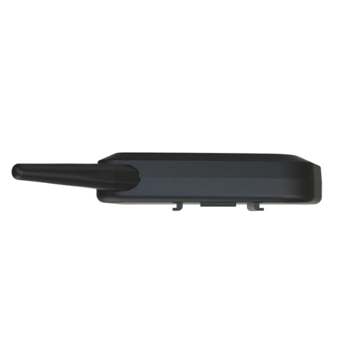 Black electronic device with antennas on a white background