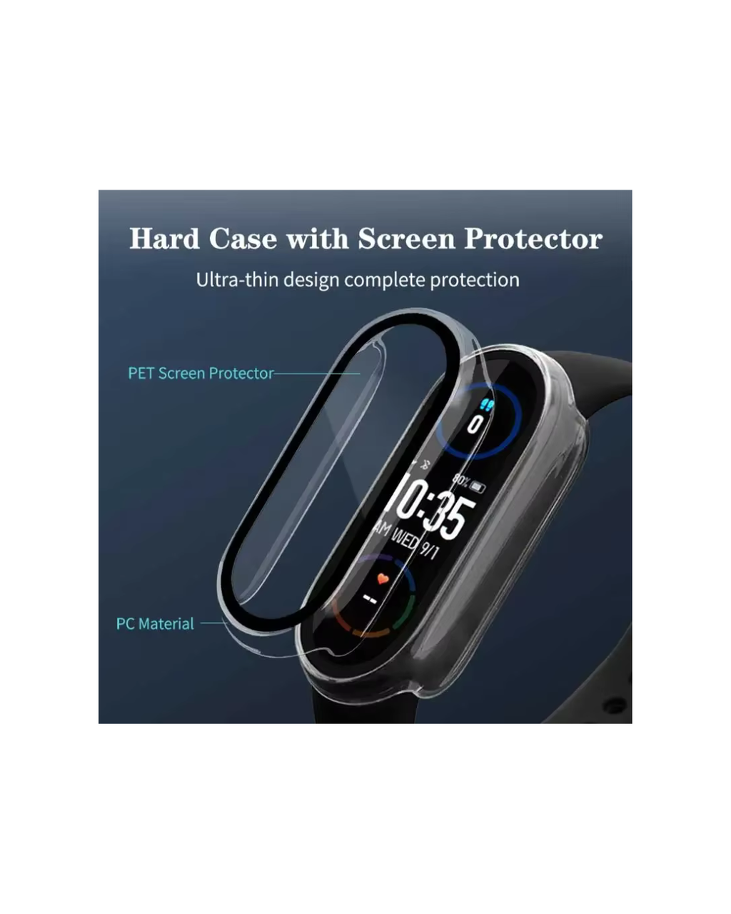 Xiaomi Mi Band 10/9/8 Shockproof Case with Tempered Glass | Full Protection