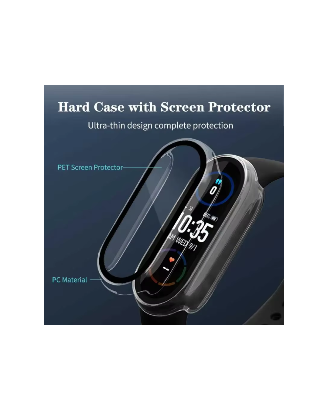 Xiaomi Mi Band 10/9/8 Shockproof Case with Tempered Glass | Full Protection
