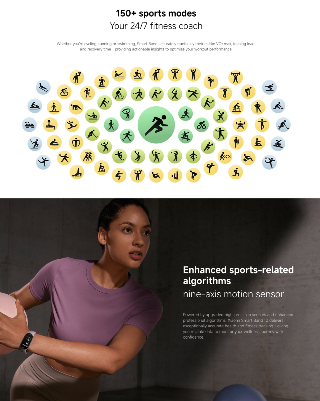Xiaomi Smart Band 10 AMOLED 1.72” Fitness Tracker | 5ATM Waterproof | Heart Rate & SpO2 | Bluetooth 5.4 | Ultra Light Smart Watch